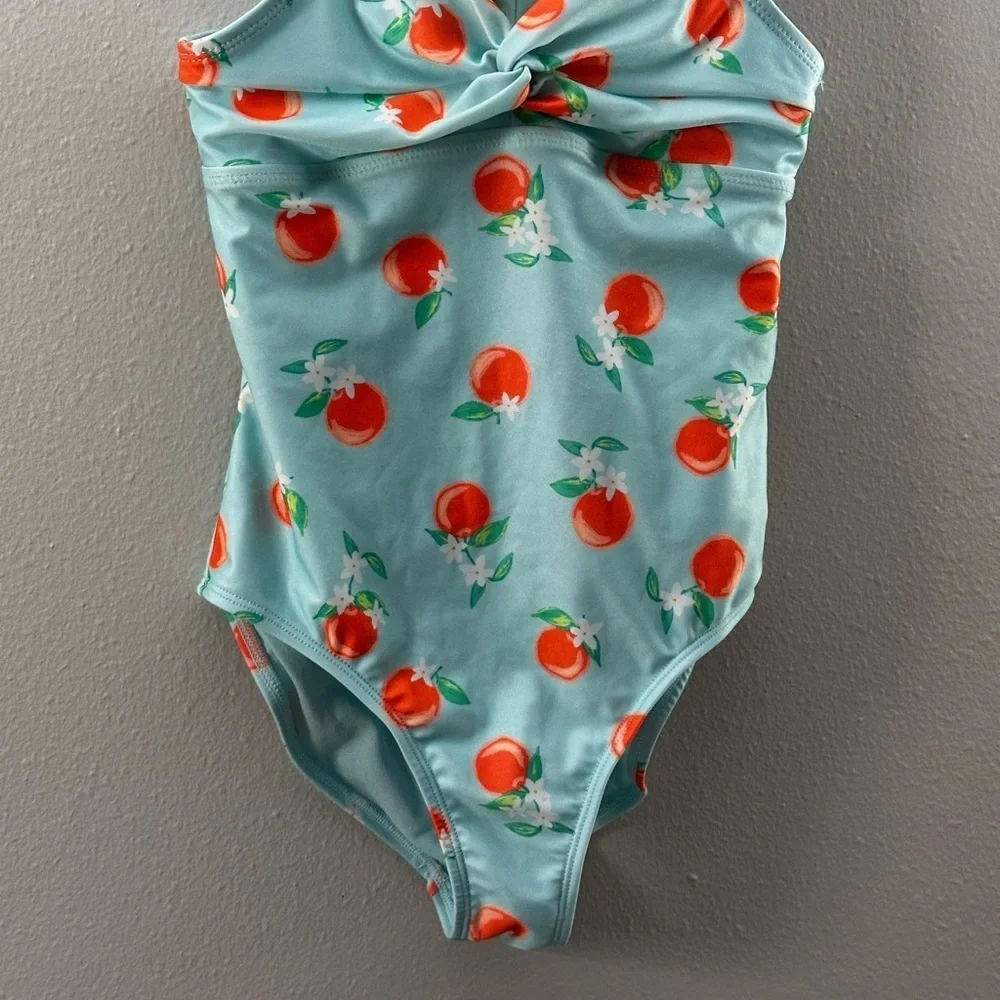 Wonder Nation Girls Blue Orange Print Summer Swimsuit size M(7-8)‎